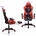 thumbnail image 2 of Costway Chaise de Jeu de Massage Inclinable de Course pour Bureau et Ordinateur avec Repose-Pieds Rouge, 2 of 10