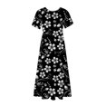 thumbnail image 4 of Dvkptbk Robes d'Été pour Femmes 2024 Mode Décontractée Bohème à Fleurs Robes de Plage Manches Courtes Col Rond Robe d'Été Fluide Maxi Robe de Plage Longue Robe Midi de Plage avec Poches P-2TG, 4 of 4