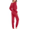 thumbnail image 5 of Ersazi Combinaison à Manches Longues pour Femmes Ensemble de Mode Féminine Couleur Col Rond Manches Longues Chandail en Molleton à Franges Pantalon en Liquidation Rouge P, 5 of 5