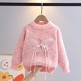 thumbnail image 2 of Toddler Baby Girl Sweater Round Neck Long Sleeve Cartoon Printed Knitted Pullover Tops Fall Winter Sweatshirt Pink, 2 of 4