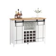 thumbnail image 3 of Bingirl Wine Cabinet - Farmhouse Coffee Bar Cabinet with Storage Space, 47-Inch Bar Cabinet with Sliding Barn Door, Buffet Sideboard, 16-Bottle Wine Rack for Dining Room and Living Room, 3 of 9