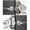 thumbnail image 3 of Satin Nickel Door Handle Interior Brushed Nickel Passage Door Lever for Hall and Closet Keyless Door Lock Set Reversible for Left Right Sided Doors Leverset Handleset, 3 of 7