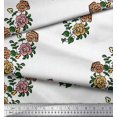 thumbnail image 3 of Soimoi Poly Georgette Fabric Leaves & Floral Block Print Fabric by The Yard 42 Inch Wide, 3 of 3