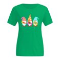 thumbnail image 3 of Économies d'Été FY24 Hauts de Pâques pour Femmes, PEZHADA Femmes Décontracté Grande Taille Imprimé Col Rond Manches Courtes T-Shirts de Pâques Chemisiers Hauts T-Shirt Graphique Hauts Vert TTG, 3 of 5