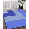 thumbnail image 3 of Ahgly Tapis d'Intérieur Lavable en Machine Carré Transitionnel Bleu Ciel, 3 Pieds Carré, 3 of 7