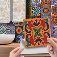 thumbnail image 1 of MAWCLOS Decals Peel And Stick Tile Sticker Backsplash Tiles 24 Pack Removable Wall Stickers PVC Floral Moroccan Waterproof DIY Style 5 7.87x7.87"/20x20cm, 1 of 8