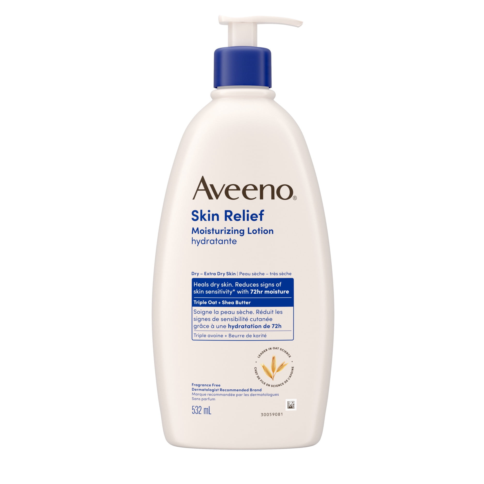 Aveeno Skin Relief Moisturizing Lotion, Shea Butter, Dimethicone, Triple Oat, Itchy, Dry Skin Body Moisturizer, Fragrance Free, 532mL