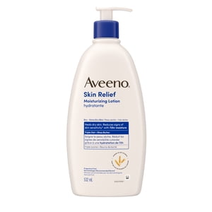Aveeno Lotion hydratante de soulagement de la peau, beurre de karité, diméthicone, triple avoine, démangeaison, hydratant pour le corps sec, sans fragrance, 532mL