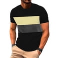 thumbnail image 1 of Maplenight T-Shirt Homme Manches Courtes Col Rond T-Shirt Décontracté Été Bloc de Couleur T-Shirt Classique Basique, 1 of 7