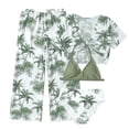 thumbnail image 1 of LYHaoo Girl's 4 Piece Swimsuits Tropical Print Halter Bikini Set Bathing Suits With Mesh Pants Sizes 7-8 Years, 1 of 6