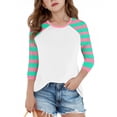 thumbnail image 2 of SERTG T-Shirt Mode Enfant Col Rond Manches 3/4 Imprimé Col Rond pour Été et Printemps 4-15 Ans (Blanc4,13 Ans), 2 of 7