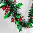 thumbnail image 4 of PEONAVET Guirlande de Noël Guirlandes de Noël Décorations de Sapin de Noël Pailleté Vert avec Feuilles et Baies Rouges Ornements de Fête Suspendus pour Décoration de Fête de Noël, 4 of 7
