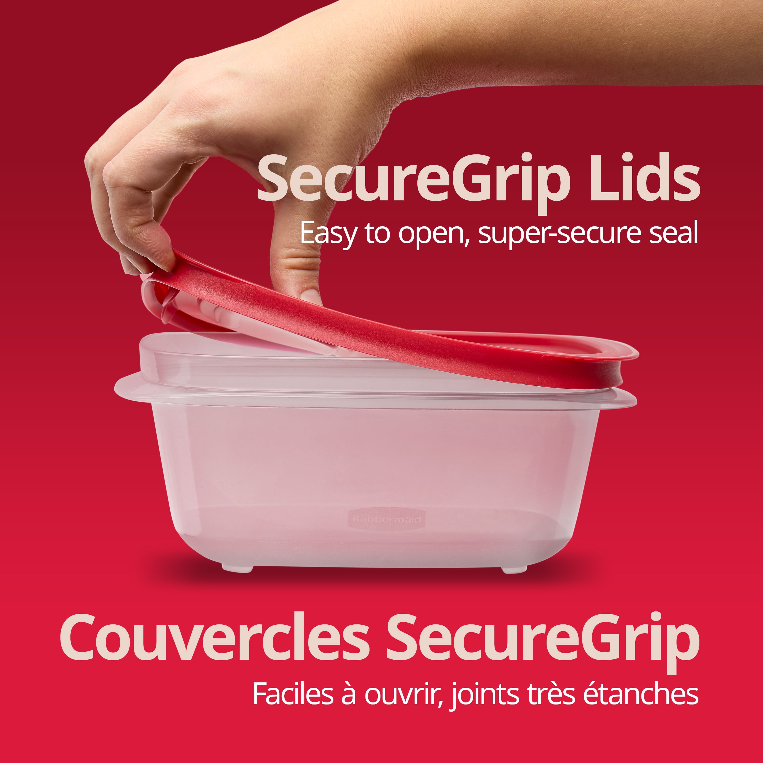 Contenants de conservation des aliments rectangulaires de taille moyenne Stockagefacile de Rubbermaid avec couvercles, ensemble de 18 pièces