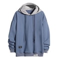 thumbnail image 2 of RXIRUCGD Chandail à Capuchon de Sport Décontracté pour Homme, Coupe Ample, Couleur, Mode, Bleu, Taille : S, 2 of 5