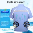 thumbnail image 3 of Summer Air Cooling Fan Reflective Strip Short Sleeve Jacket Working Top Coat, 3 of 10