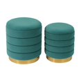 thumbnail image 3 of TOV Furniture Saturn Ottomans de Rangement en Velours 17.3"H Bleu Sarcelle (Ensemble de 2), 3 of 6