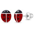 thumbnail image 1 of Ladybug Baby / Toddler / Kids Earrings Screw Back Enamel - Sterling Silver, 1 of 7