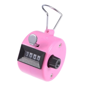 Unique Bargains Hand Tally Counter 4 Digit Tally Counter Mechanical Palm Click Counter Pink