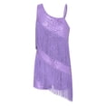 thumbnail image 1 of Ocealan Robe de Danse Latine pour Filles Paillettes Jazz Moderne Fête d'Anniversaire Jupe à Franges Justaucorps Lavande 12, 1 of 5