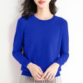 thumbnail image 2 of Yuyuzo Long Sleeve Shirts for Women Crewneck Ribbed Knit Sweater Tops Solid Color Loose Pullover, 2 of 5