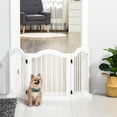 thumbnail image 2 of PawHut Foldable Freestanding Pet Gate, 3 Panels, White, 24-inch, 2 of 10