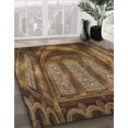 thumbnail image 3 of Ahgly Company Tapis d'Intérieur Lavable à la Machine, Carré, Transitionnel, Brun Cannelle, Tapis de Zone, 3 Pieds Carré, 3 of 7