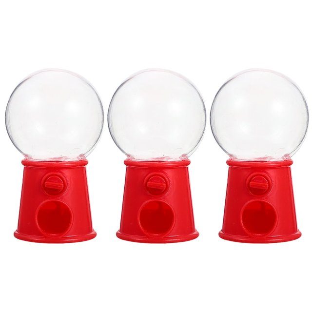CUITING Mini Gumball Machine Toys - 3pcs Red Candy Dispensers