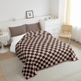 thumbnail image 4 of Erosebridal Checkered Gingham Bedding Full Comforter Set, Colorful Down Comforter, Rectangle Geometry Decor, 3-Piece, 4 of 8