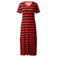 thumbnail image 3 of Tumotour Robe d'Été pour Femmes Robe Imprimée à Fleurs Robe à Manches Courtes Robe de Plage Décontractée Col Rond Longue Robe T-Shirt Voyage Vacances avec Poches, 3 of 4
