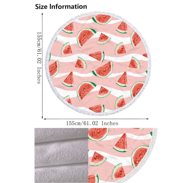 Birdeem Serviette de Plage Ronde en Microfibre Imprimée Super Légère Serviette de Bain Colorée Anti-Sable Couverture de Plage Tapis de Plage Serviette Multi-Usage pour Voyage Piscine