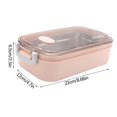 thumbnail image 2 of EGNMCR Microwave Lunch Box Japanese Wood Bento Box 2 Layer Container Storage New dish towel, 2 of 2