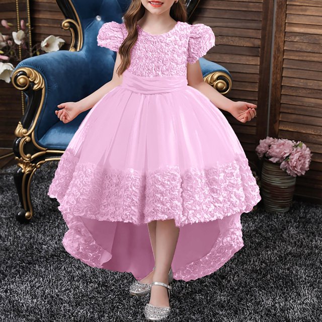 Robe pour Tout-Petite Fille à Volants en Tulle Robe Bébé Robe d'Été pour Filles Robe de Demoiselle d'Honneur pour Filles Robes pour Bébé 3-4 Ans