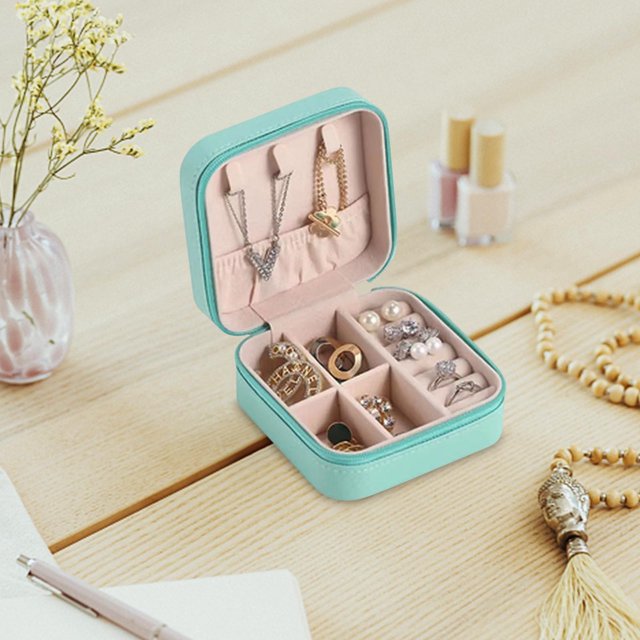 TopLLC Earring Ring Jewelry Display Storage Box Case Organizer Flannel Tray Holder Gift