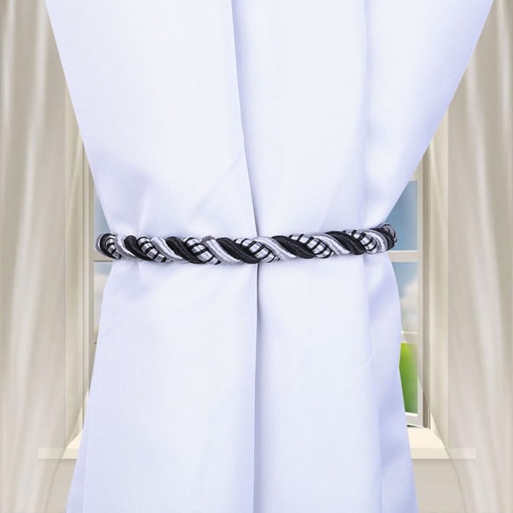 WIFKLSIIPG Ropes Tie Backs for Window Curtain Cord Buckle Tiebacks Tie Backs(Black)