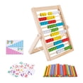thumbnail image 1 of Milaget Montessori Math Toys 10 Rows Abacus with 100 Colorful Beads Abacus Thinking Game 20x15.5cm, 1 of 9