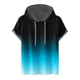 thumbnail image 1 of Besolor Mens Casual Hooded Tops Gradient Drawstring Short Sleeve Shirts Sports ness Pullover Summer Blouse, 1 of 4