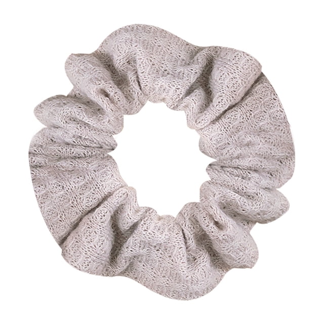 Women Solid Color Scrunchie Fashion Decorative Wool Scrunchie Ponytail Holder