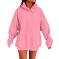 thumbnail image 2 of IMENGL Oversized Winter cotton hooded pullover sweatshirt, Pink L, Size M-5XL, 2 of 5