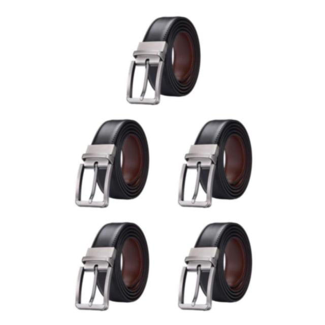Wisewang Ceinture Décontractée pour Homme avec Boucle Réversible Style Durable et Soigné Ceinture en Peau de Vache Ceinture Réversible Complets Original 105cm 5Ensemble