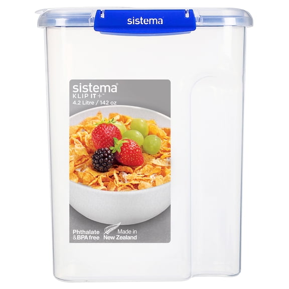 Récipient de conservation Sistema KLIP IT PLUS pour céréales | Récipient de conservation hermétique de 4,2 litres pour placard | Sans BPA [881450]