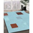thumbnail image 3 of Ahgly Company Tapis d'Intérieur Lavable en Machine Carré Transitionnel Bleu, 4 Pieds Carré, 3 of 7