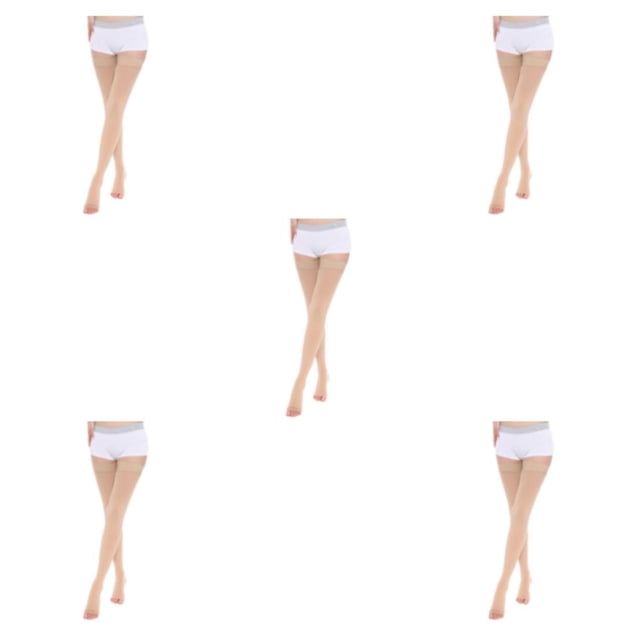 maskred Soft And Comfortable Tights High Stocking Stretchy Warm Fashionable Easy To Wear Nylon Compression Stockings Open Toe-Skin Color XL 5Set