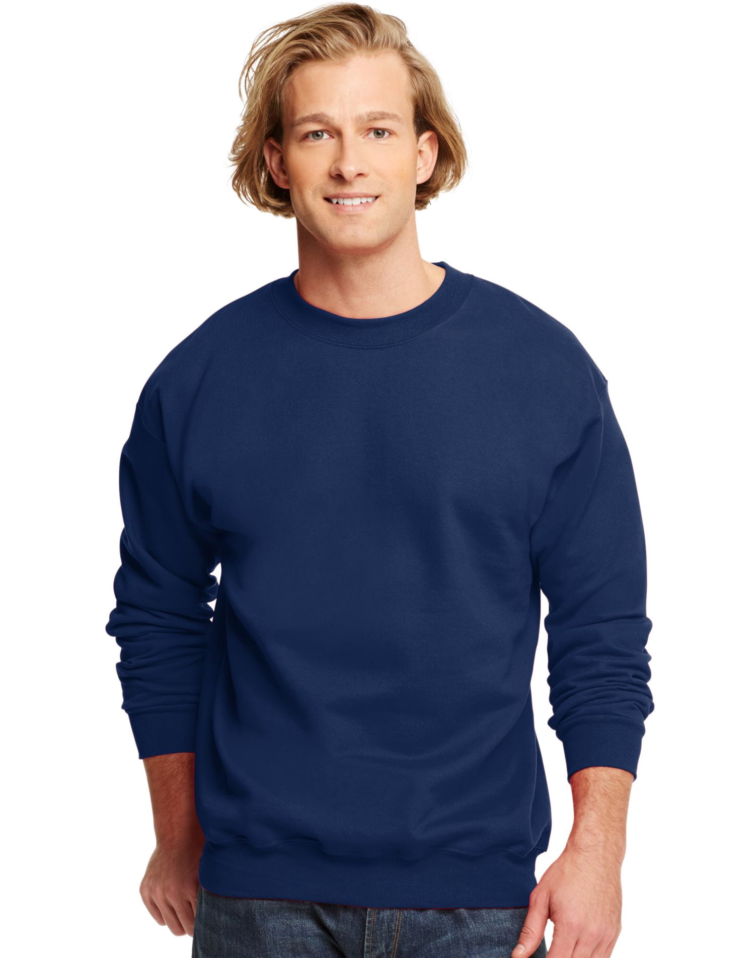 Hanes Ultimate Cotton Adult Crewneck Sweatshirt, 3XL, Navy