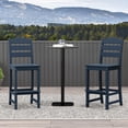 thumbnail image 2 of Costway Outdoor 4pcs HDPE Bar Stool Patio Tall Chair Backrest Footrest All Weather Navy, 2 of 7