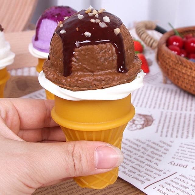 Simulation Ice Cream Model Realistic Artificial Ice-Cream Cone Fake Food Desserts Shop Display Model Photo Props Kids Toys Decor