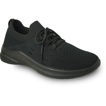 vangelo Professional Slip Resistant Men Lace Up Work Sneaker for Food Service Health Care Nurse - JIMMY-1 Black
