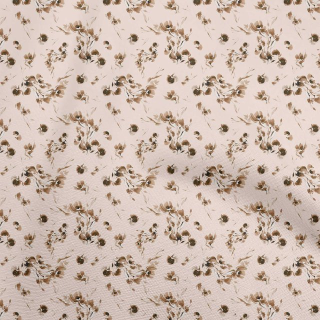oneOone Cotton Poplin Light Peach Fabric Abstract Floral Fabric For Sewing Printed Craft Fabric By The Yard 42 Inch Wide