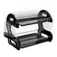 thumbnail image 4 of Dish Drying Rack with Drainboard 2 Tier Dish Rack for Kitchen Counter Dish Drainer Silver, 4 of 7