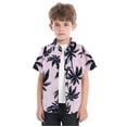 thumbnail image 2 of Chemises Garçons Été Plage Hawaïenne Florale Manches Courtes Décontractée Chemise à Col Rose 2-3 Ans, 2 of 7