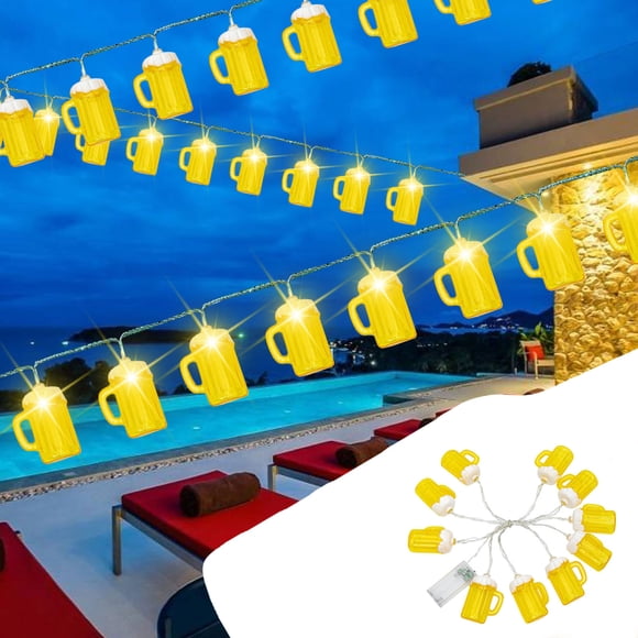 XYAIYT Beverage Cups String Lights Summer Outdoor Patio LED Decorations for Bedroom Hotel Beach Garden Children's Room Multiple Occasion Use Battery Operated